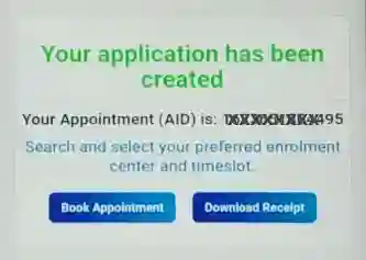aadhaar appointment id