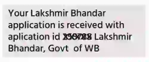 lakshmir bhandar application received sms