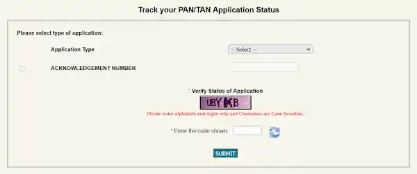 pan application status