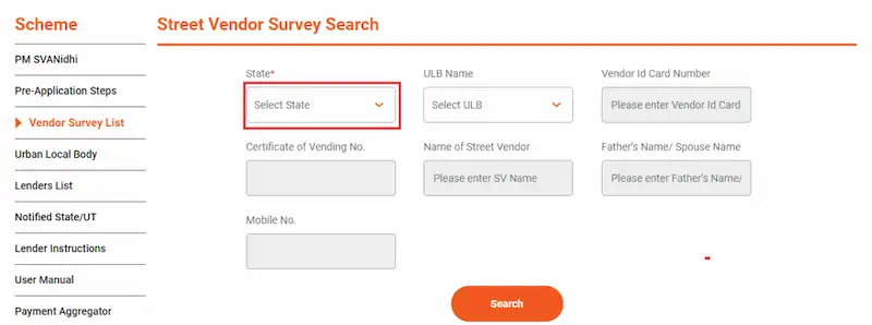 svanidhi-online-street-vendor-survey-search