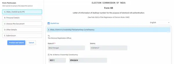 voters portal election commission india form6b